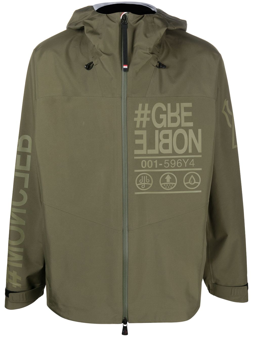 Moncler Grenoble Fel logo-print hooded jacket - Green