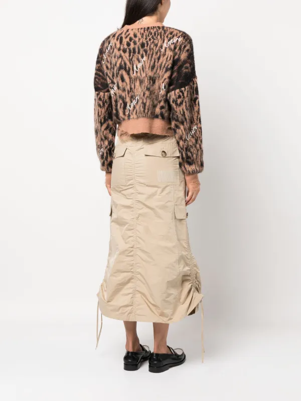 AMIRI leopard-print Cropped Cardigan | Brown | FARFETCH