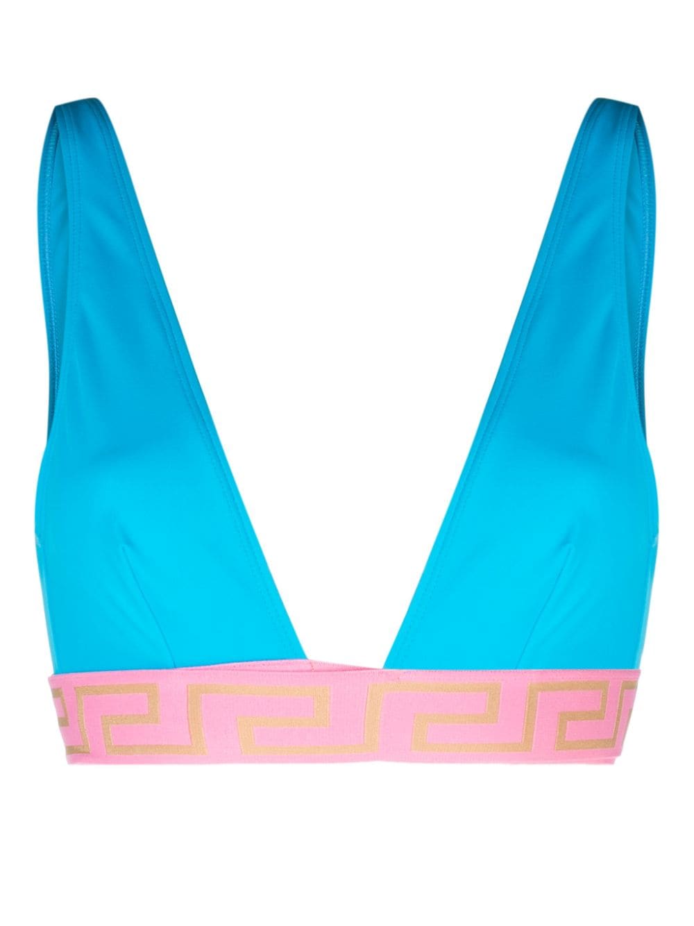 VERSACE LA GRECA-PRINT BIKINI TOP