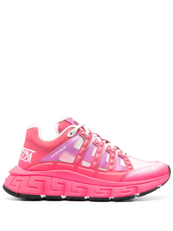 Versace Trigreca Leather Sneakers Pink FARFETCH UK