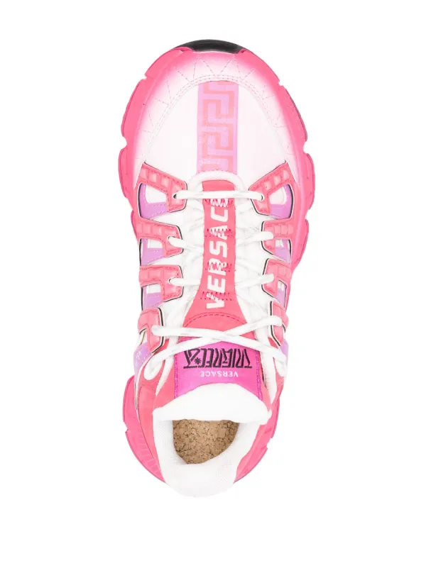 Versace Trigreca Leather Sneakers | Pink | FARFETCH