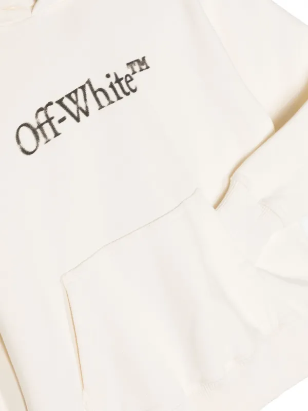 Off-White Kids logo-print Cotton Hoodie White FARFETCH IN