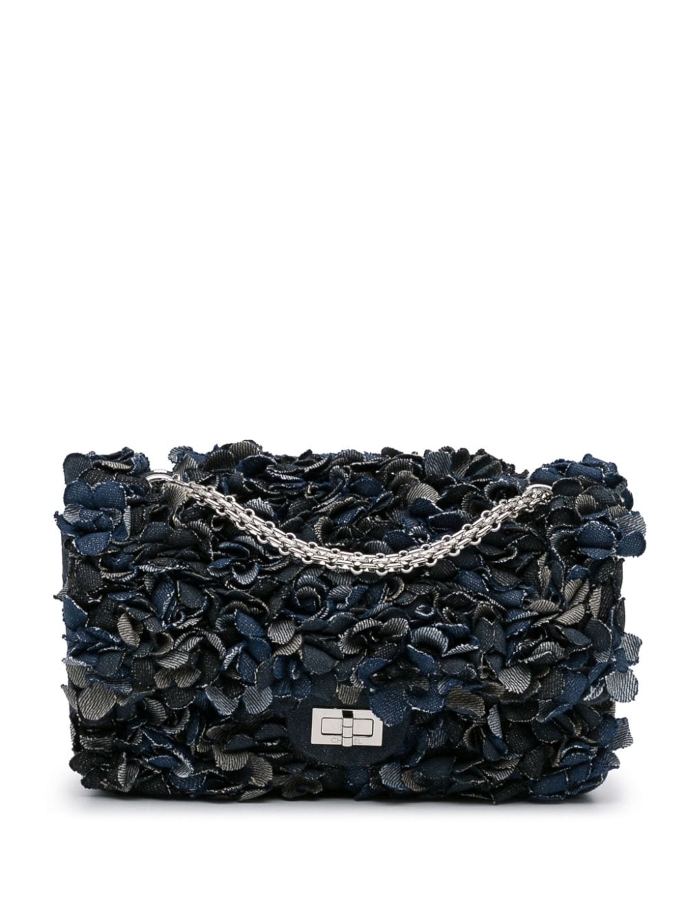 Pre-owned Chanel 2.55 Flap Reissue Camellia Denim Shoulder Bag In Blue
