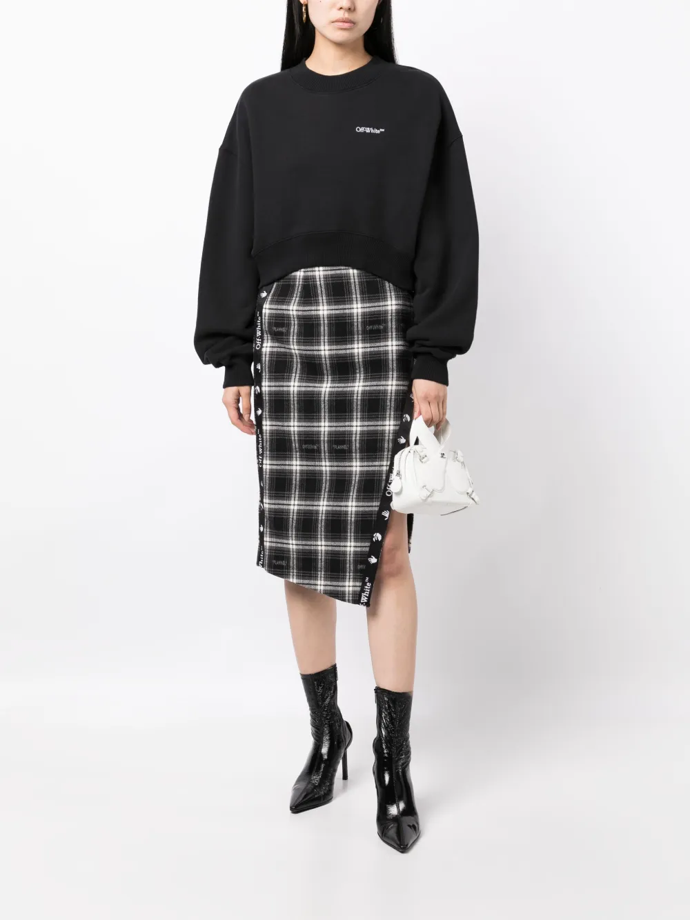 Off-White Sweater met geborduurd logo - Zwart