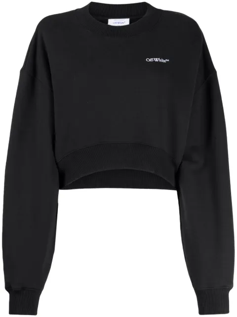 Off-White logo-embroidered cotton sweatshirt 