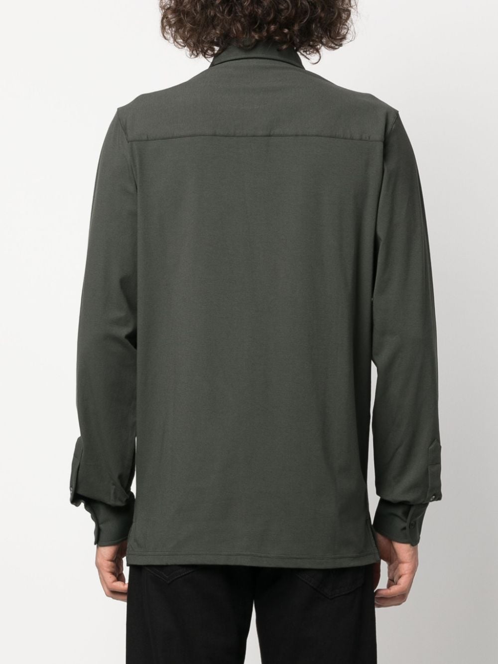 Shop Fedeli Long-sleeved Jersey Shirt In Grün