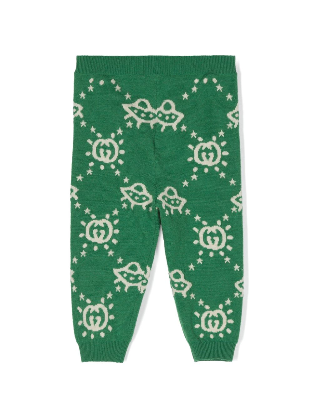 Gucci Kids Interlocking G intarsia-knit leggings - Green