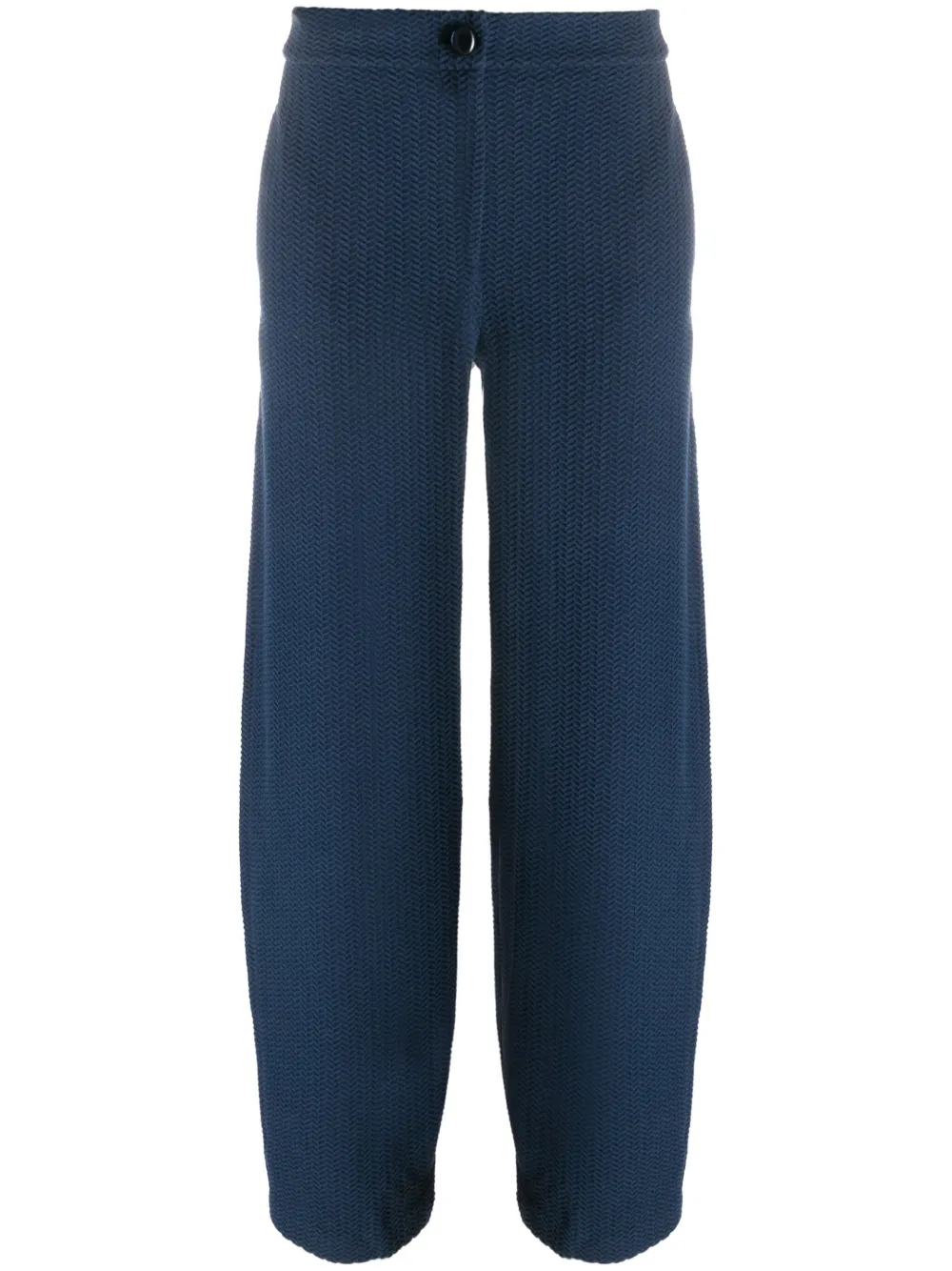 Emporio Armani chevron-jacquard mid-rise trousers | Blue | Image 1