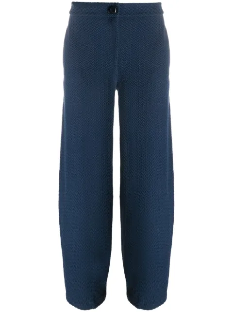 Emporio Armani chevron-jacquard mid-rise trousers
