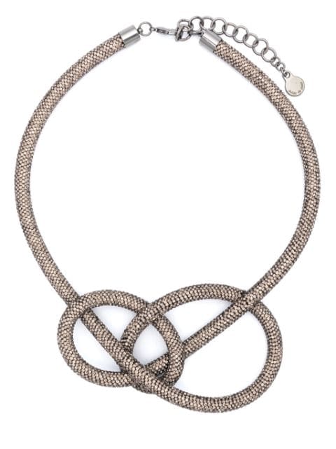 Emporio Armani crystal-embellished knot-detailing necklace 