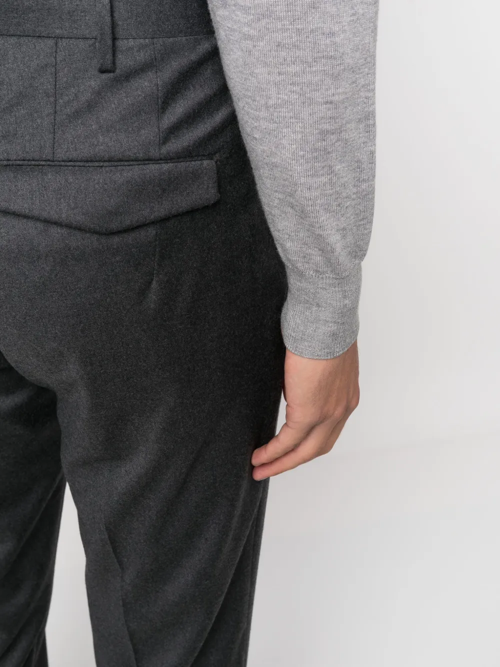 Pt Torino Mid-rise Tailored Trousers In Grey