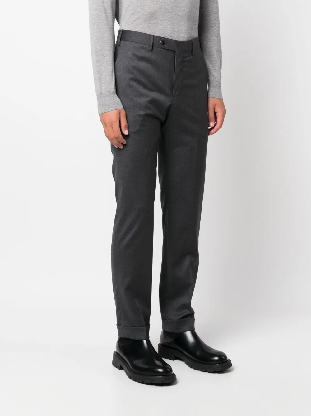 Pt Torino Mid-rise Tailored Trousers In Grey