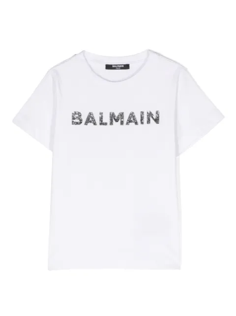 Balmain Kids sequin-embellished logo T-shirt