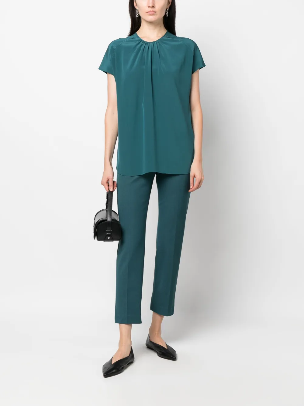 JOSEPH Blouse met gesmockt detail - Blauw