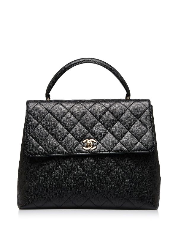 CHANEL Black Caviar Kelly Top Handle - The Purse Ladies