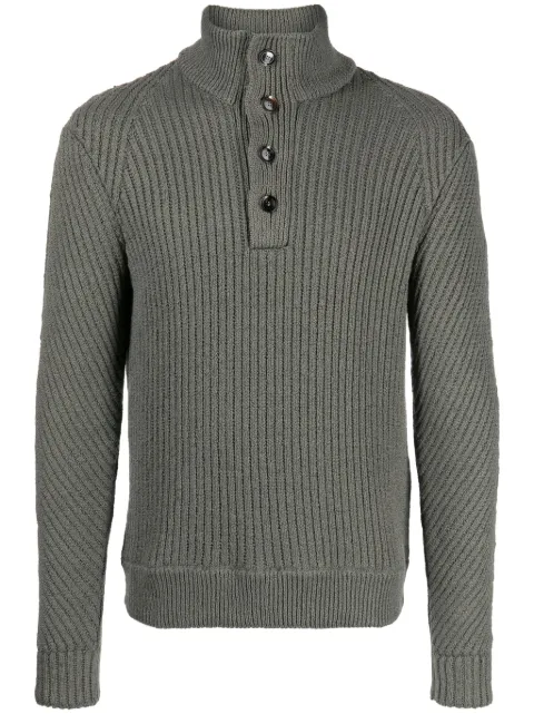 Brioni suéter de canalé grueso