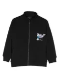Emporio Armani Kids x Smurfs logo-embroidered zip-up jacket - Blue