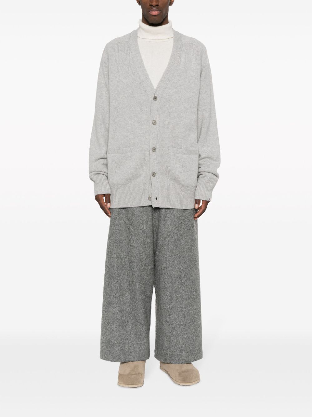 Shop Extreme Cashmere V-neck Cashmere Cardigan In Grey