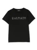 Balmain Kids sequin-embellished logo T-shirt - Black