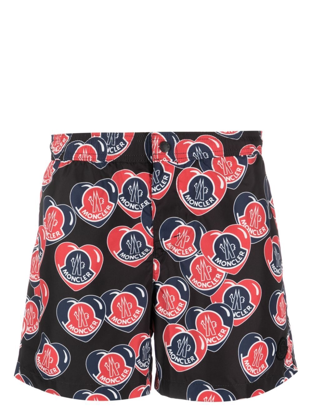 Shop Moncler Logo-print Swim Shorts In Black