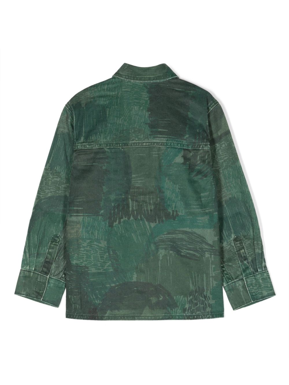 Shop Stella Mccartney Abstract-pattern Cotton Shirt In Green