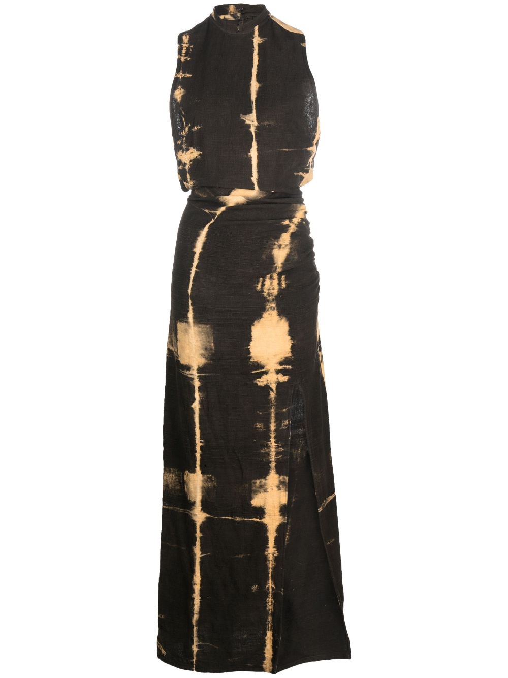 LISA VON TANG TIE DYE-PATTERN COTTON MAXI DRESS