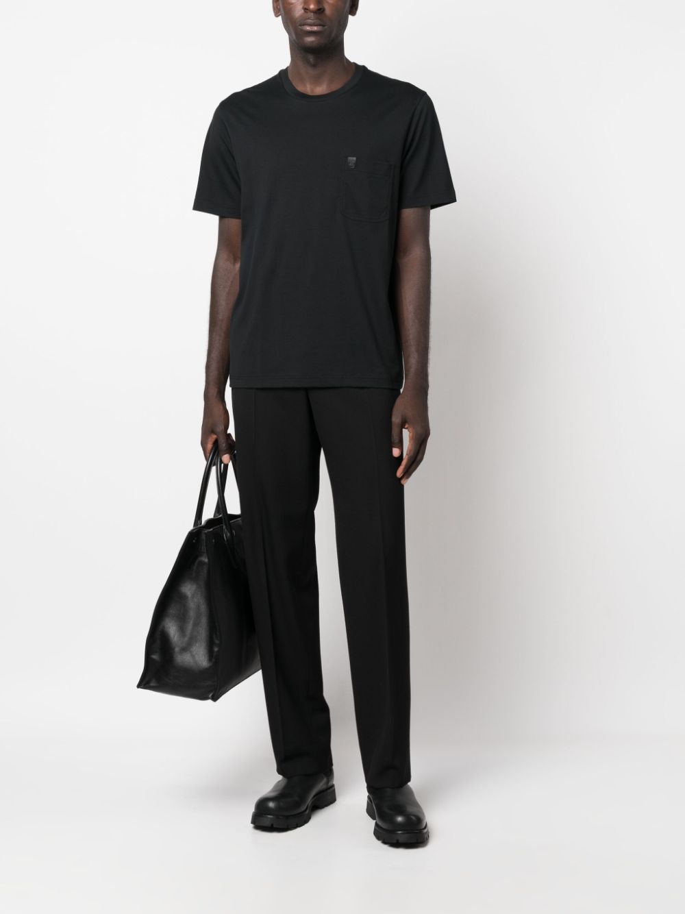 Brioni T-shirt met logo - Zwart