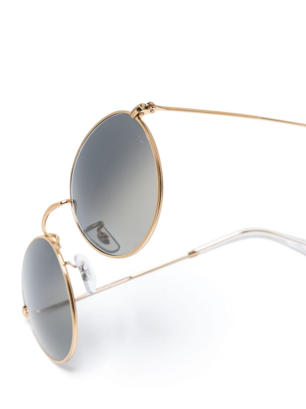 Shop Ray Ban Metallic Round-frame Sunglasses In Gold