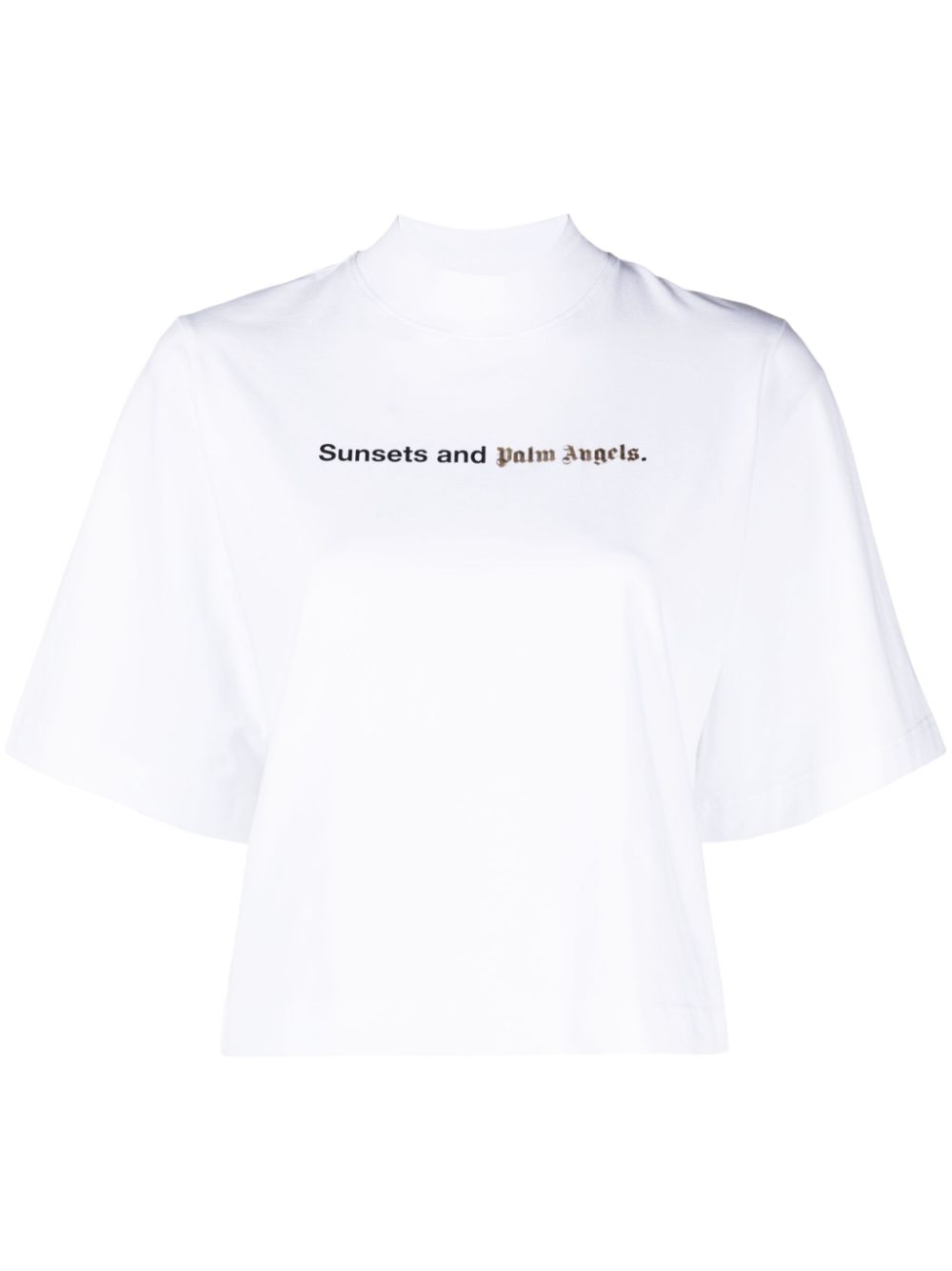 Palm Angels Sunsets-print jersey T-shirt - White