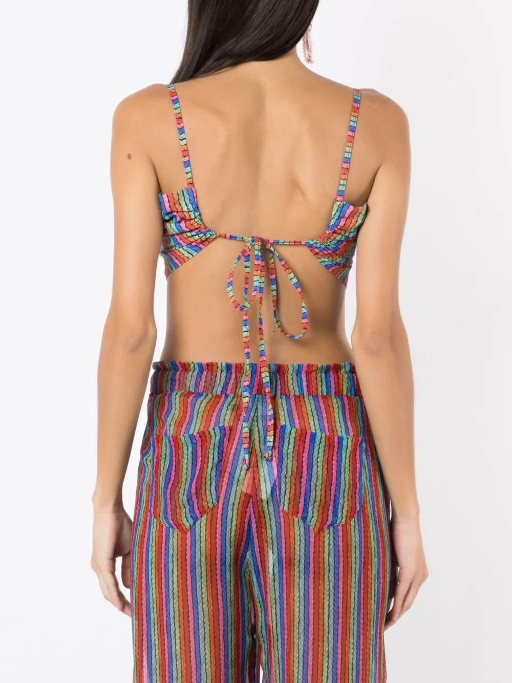 Amir Slama Cropped-top Mit Grafischem Print In Multicolour