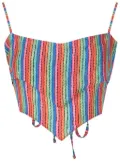 Amir Slama graphic-print crop top - Multicolour