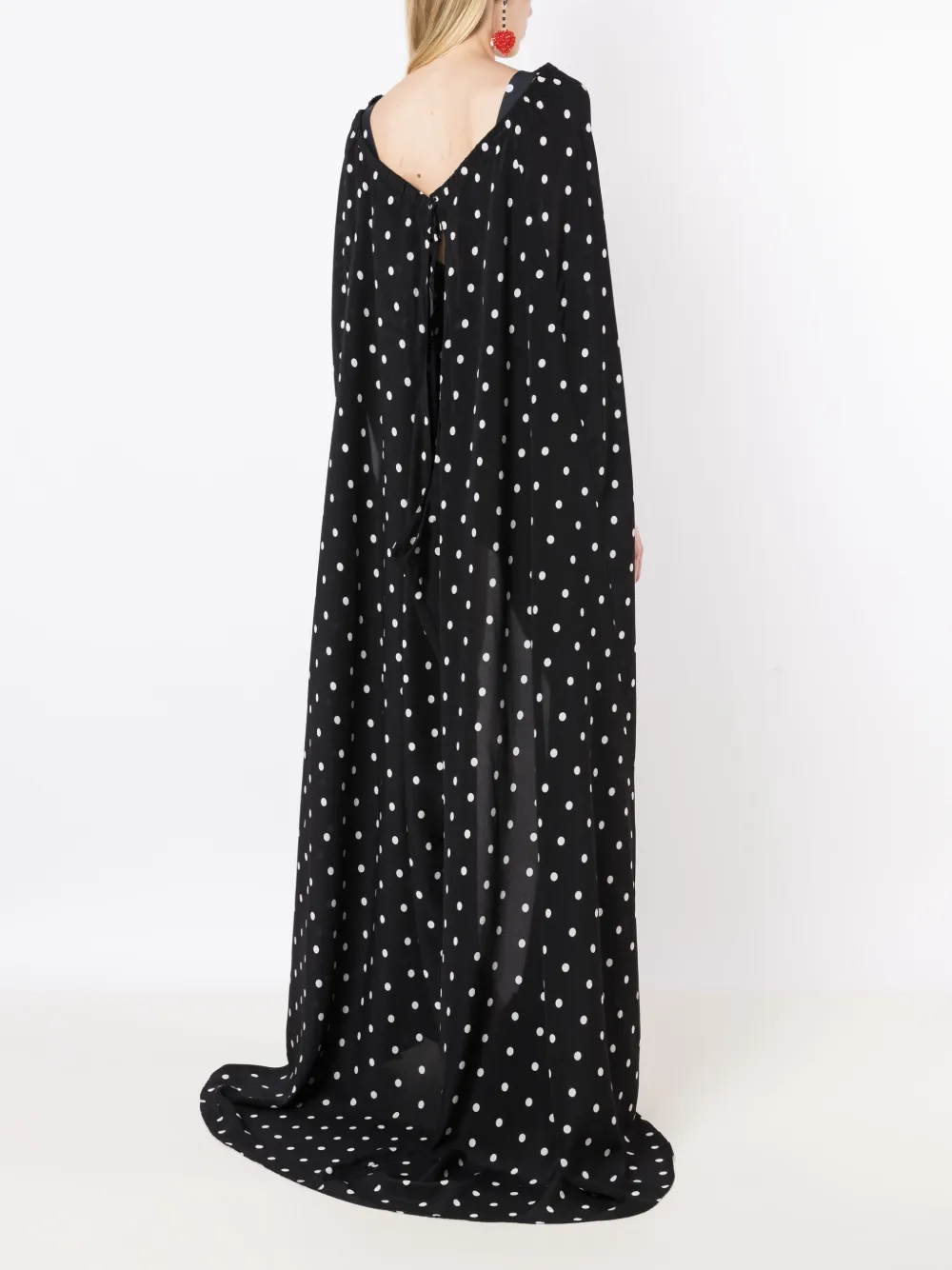 Amir Slama Gepunktetes Seidenkleid In Black