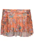 Amir Slama mesh graphic-print miniskirt - Orange