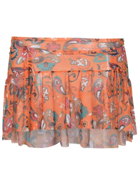 Amir Slama mesh graphic-print miniskirt