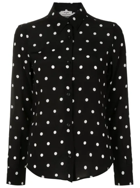Amir Slama camisa de seda con estampado de lunares