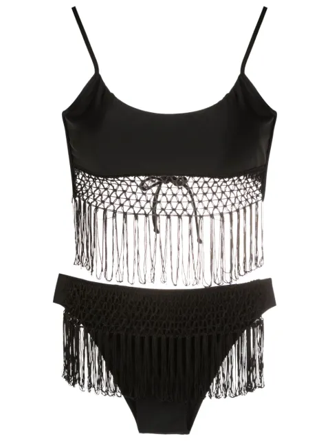 Amir Slama bikini en macramé à franges