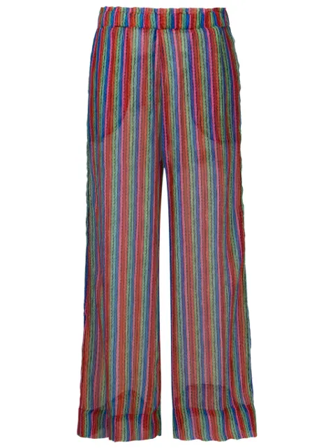 Amir Slama pantalones de seda con estampado gráfico