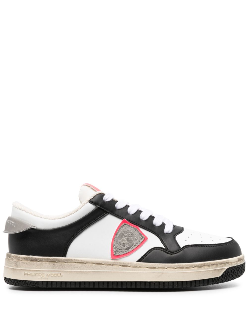 Philippe Model Paris logo-patch leather sneakers - Black