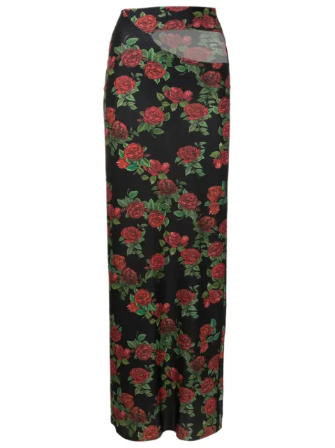 Amir Slama cut-out floral-pattern maxi skirt