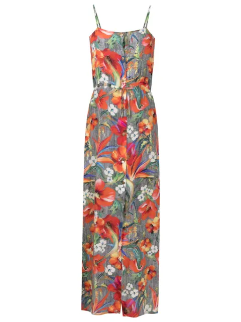 Amir Slama vestido largo de seda con estampado floral