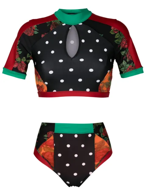 Amir Slama bikini con diseño patchwork