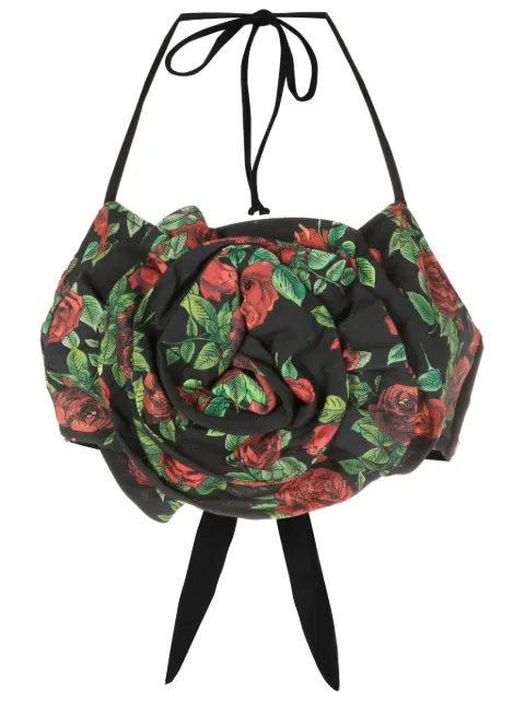 Amir Slama top corto con aplique floral