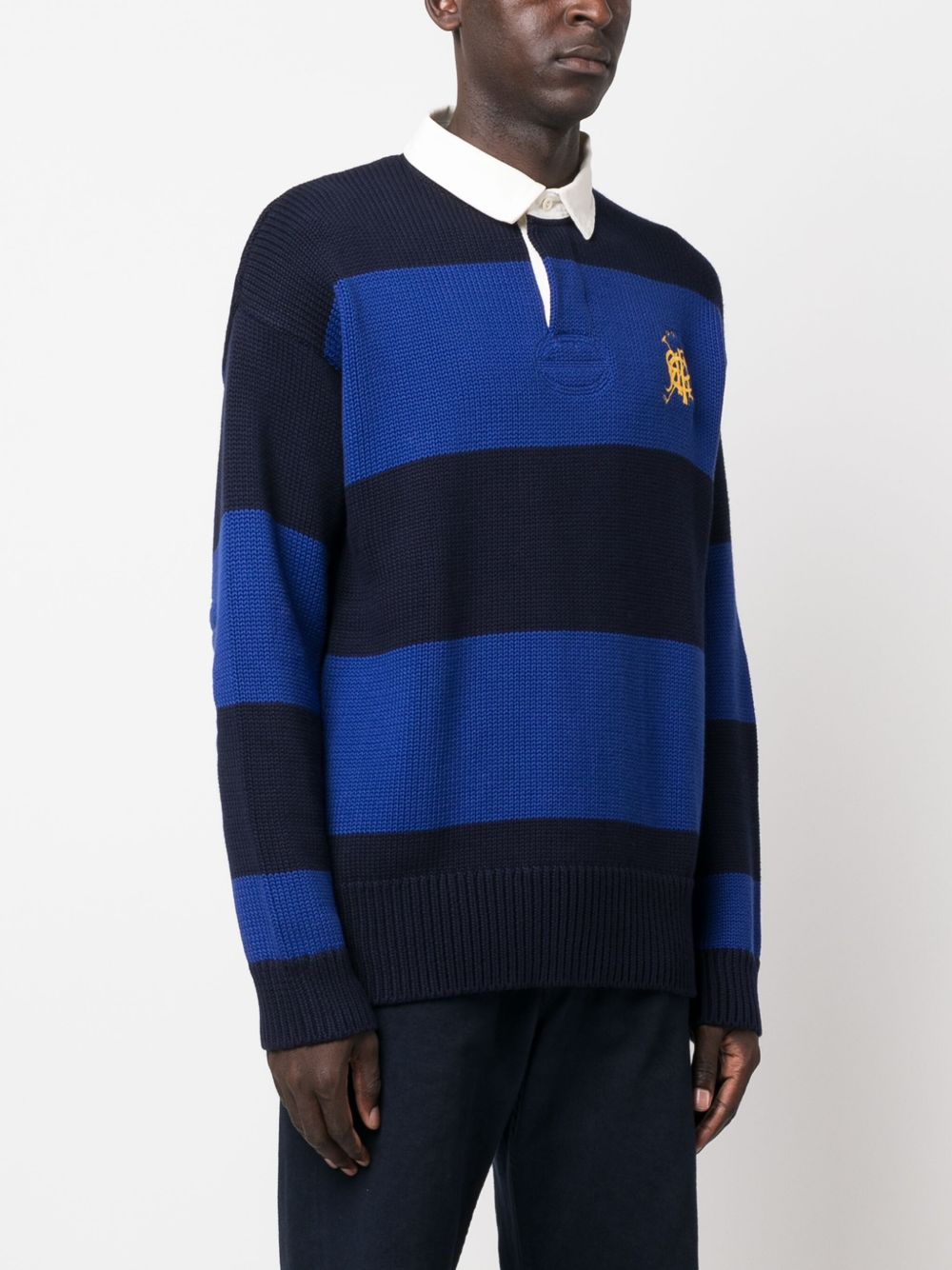 Polo Ralph Lauren striped logo-embroidered cotton jumper Men