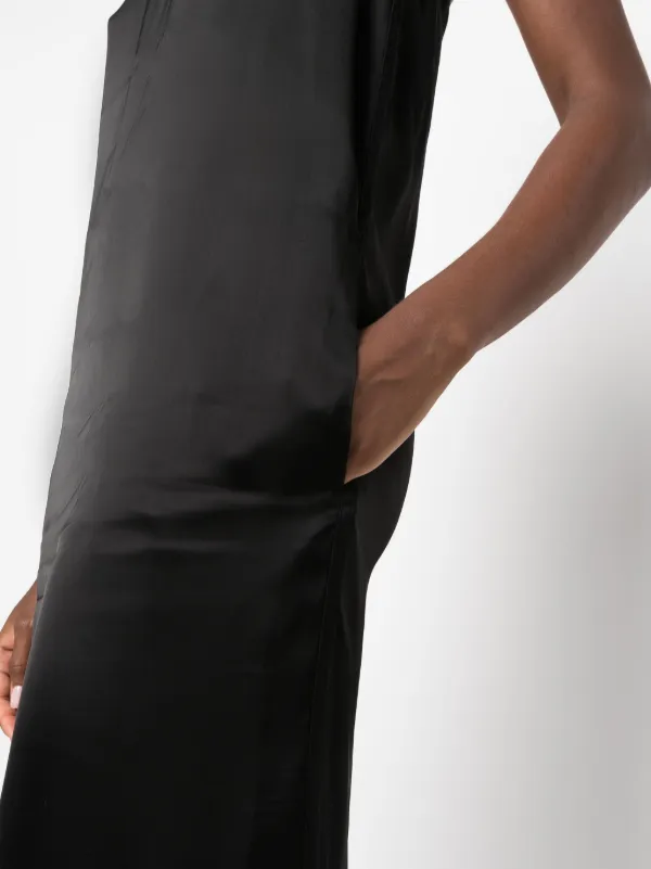 【関税込み】Loulou de Saison ブラック Siple ミディアムドレス LouLou De Saison Siple Strapless Satin Midi Dress | Black