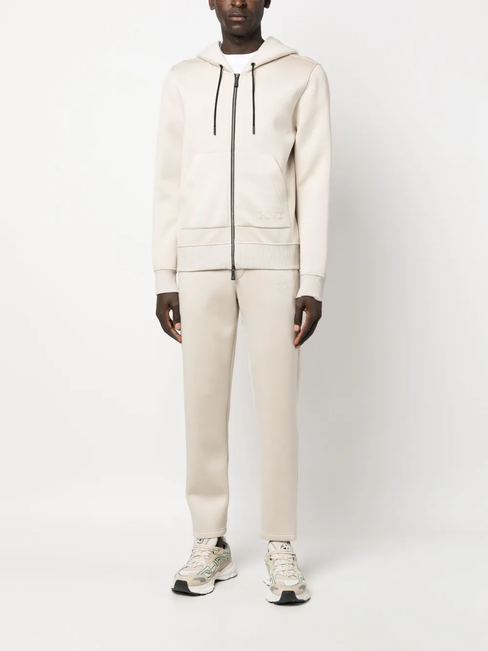 Kiton two-tone drawstring track pants - Beige