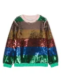 Stella McCartney Kids sequin-embellished striped sweatshirt - Red