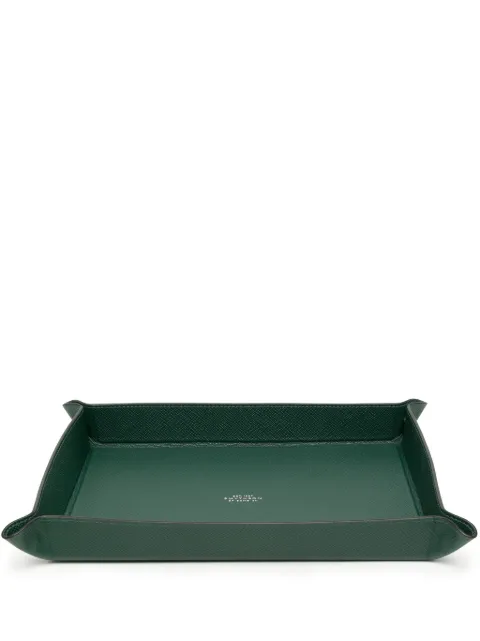 Smythson large rectangular leather tray