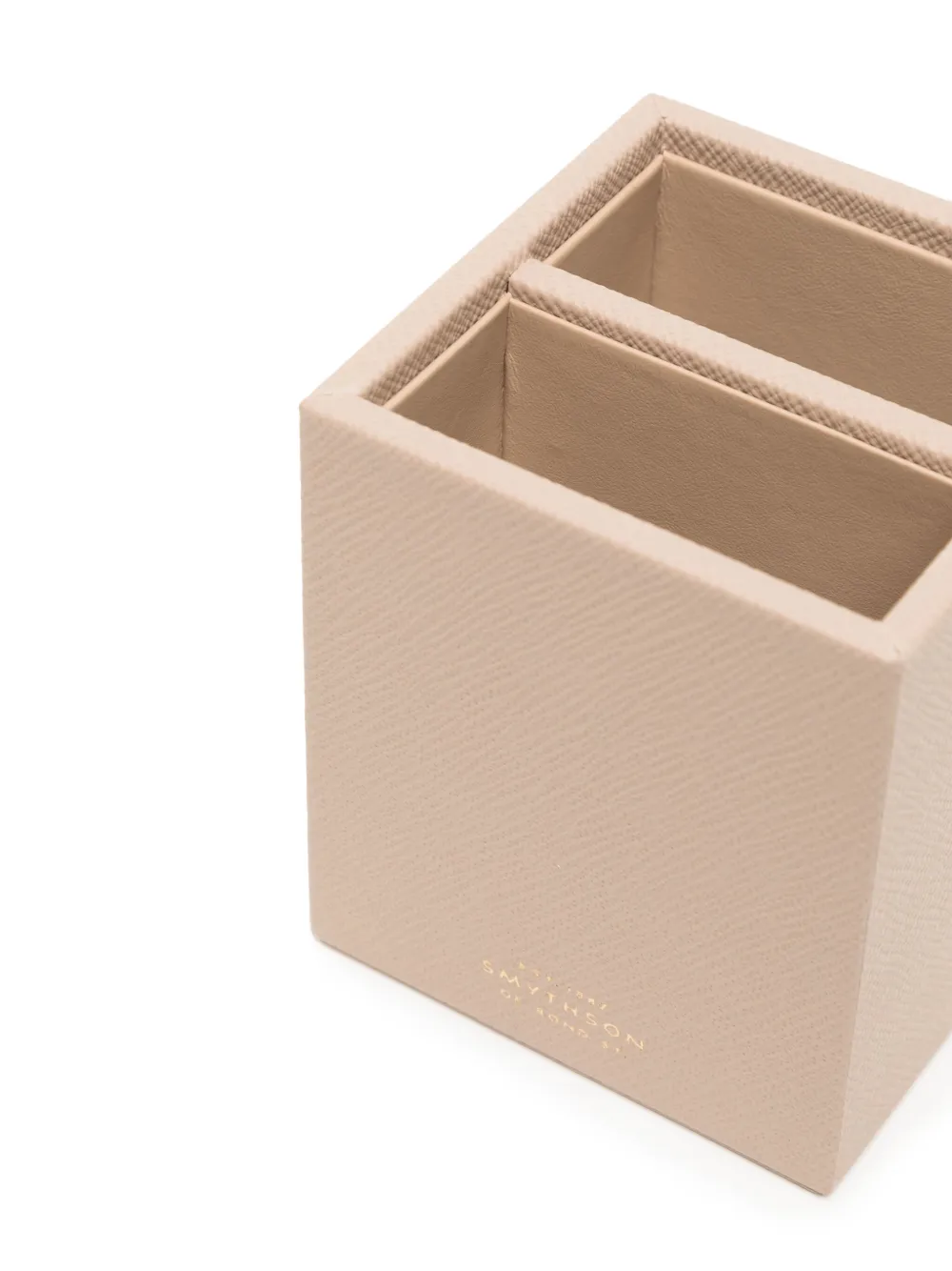  Smythson Logo-print Leather Pencil Holder - Brown 