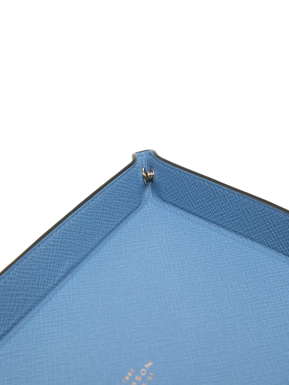 Smythson Large Rectangular Trinket Tray In Panama In Blue