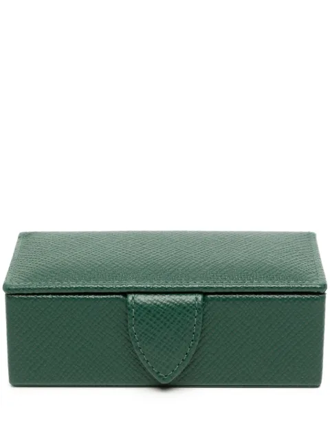 Smythson mini Panama leather cufflink box